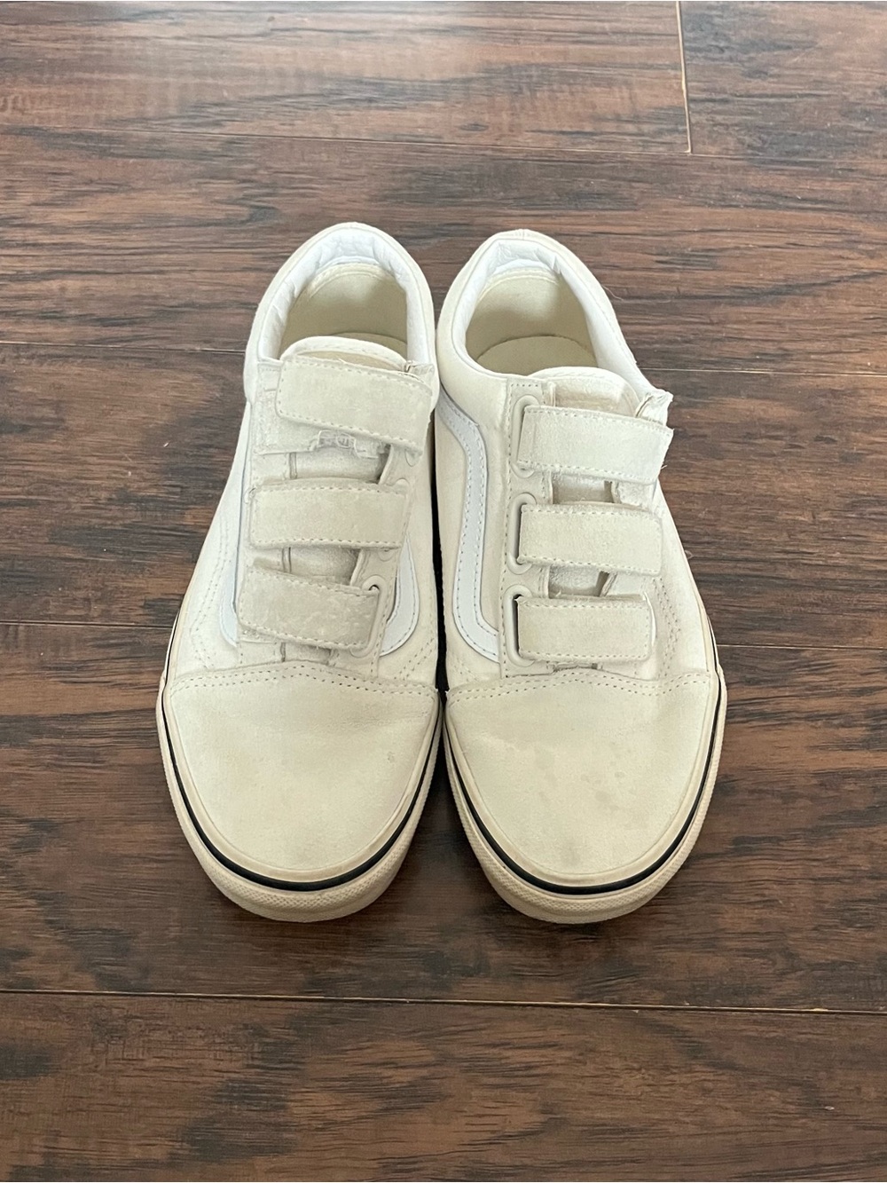 Vans Cream Velcro Skate Shoes